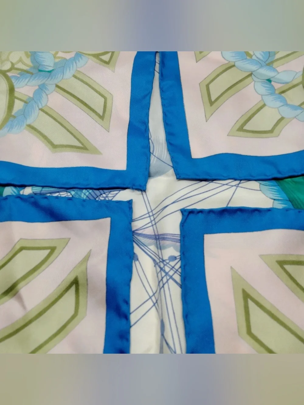 Aurh Hermes Tribord Carre 90 Silk Scarf
